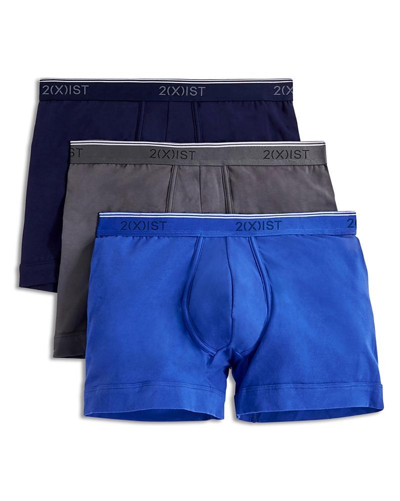 2(x)ist Mens Cotton Stretch Boxer Briefs 3-Pack - Blue/Grey Product Image