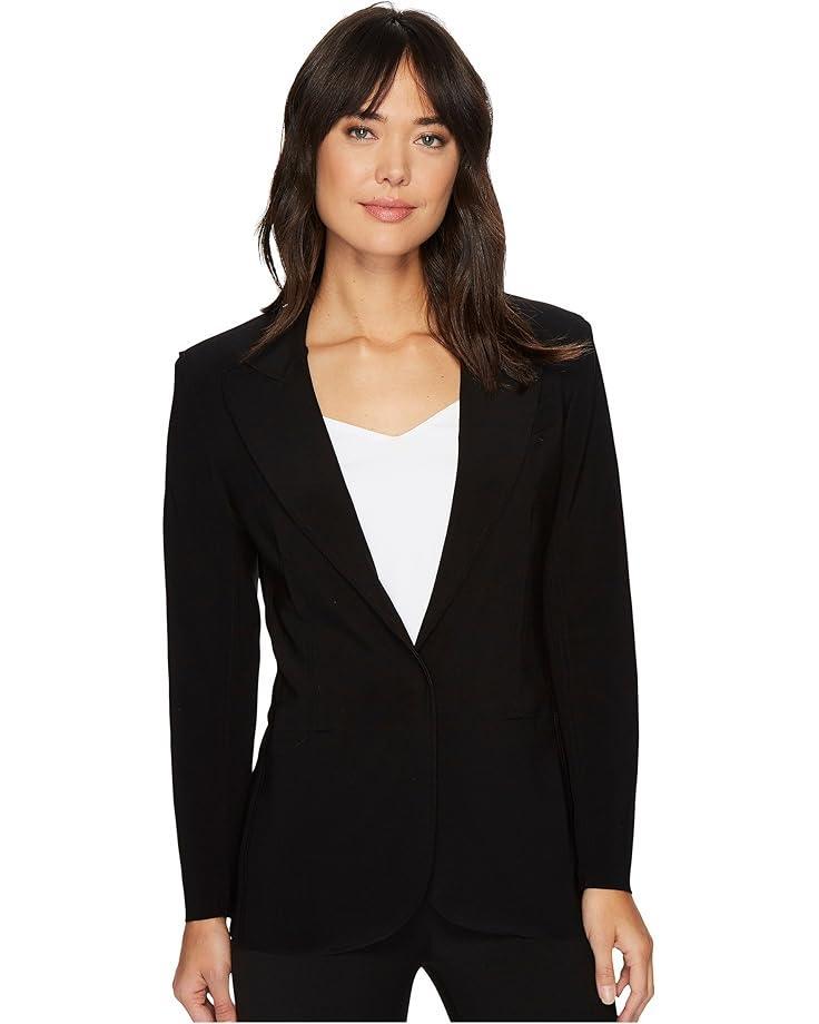 Constrast Stitch Elegant Knit Blazer Product Image