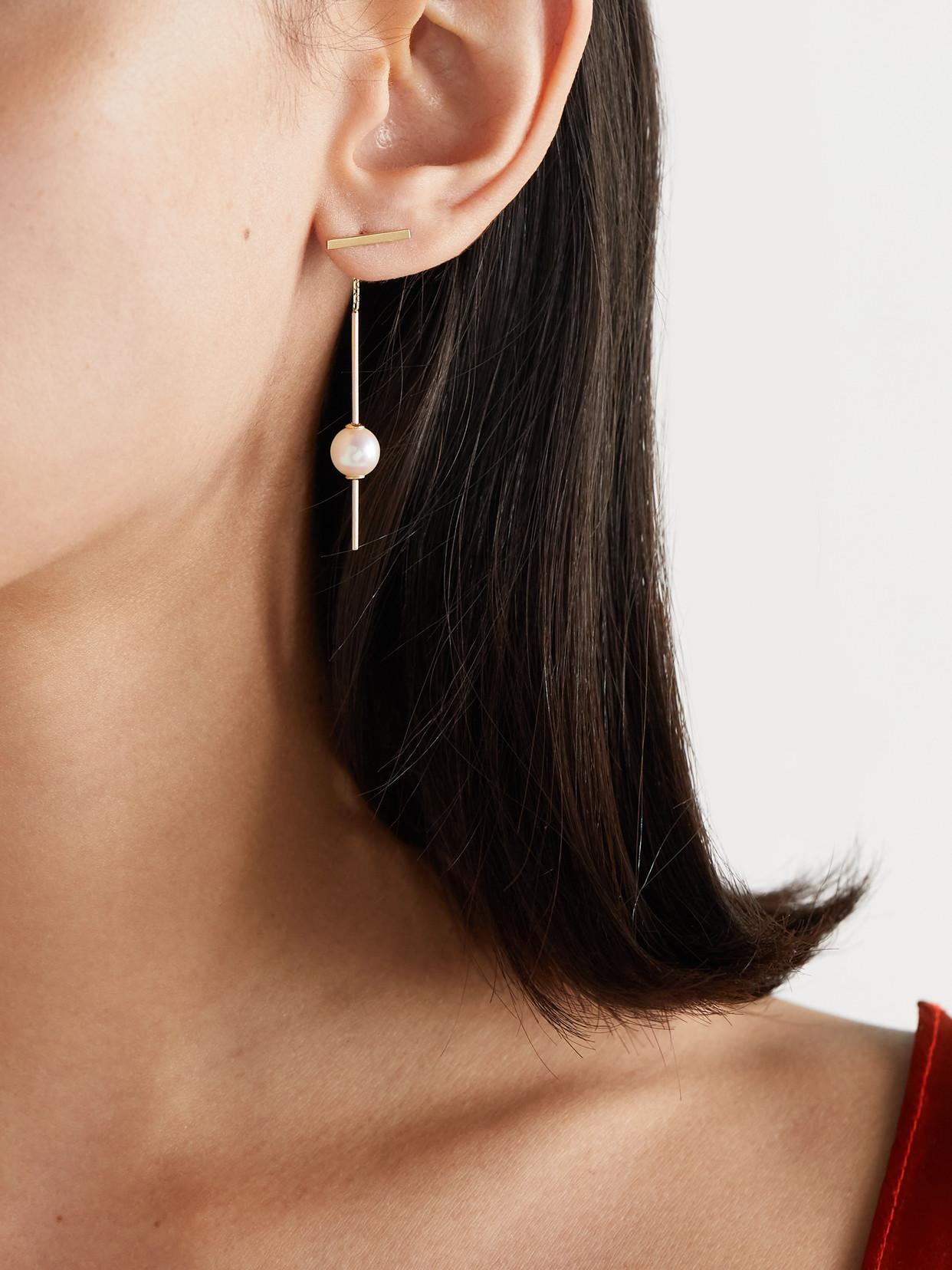 MIZUKI 14-karat Gold Pearl Earrings Product Image