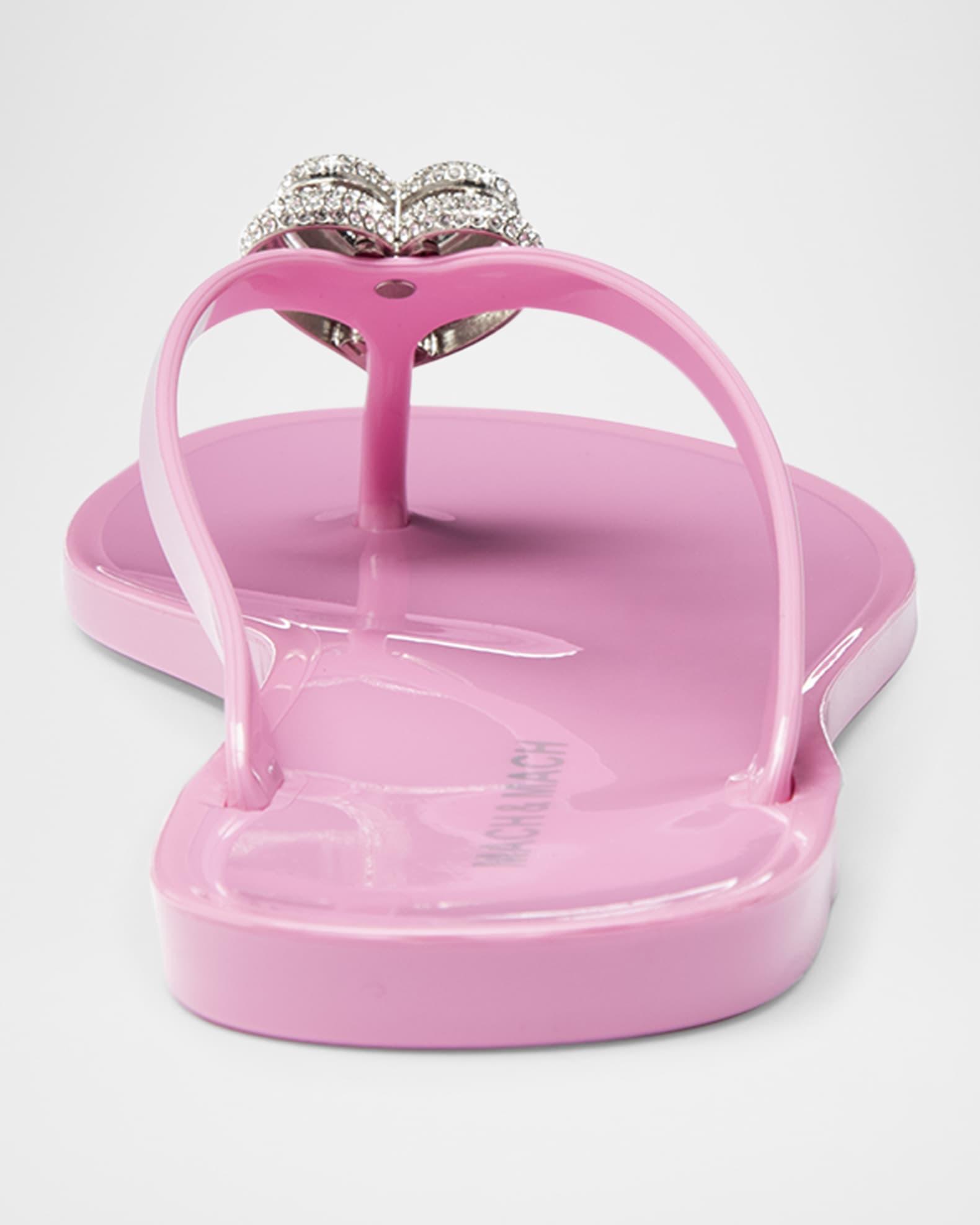 Double Heart Rubber Thong Sandals Product Image