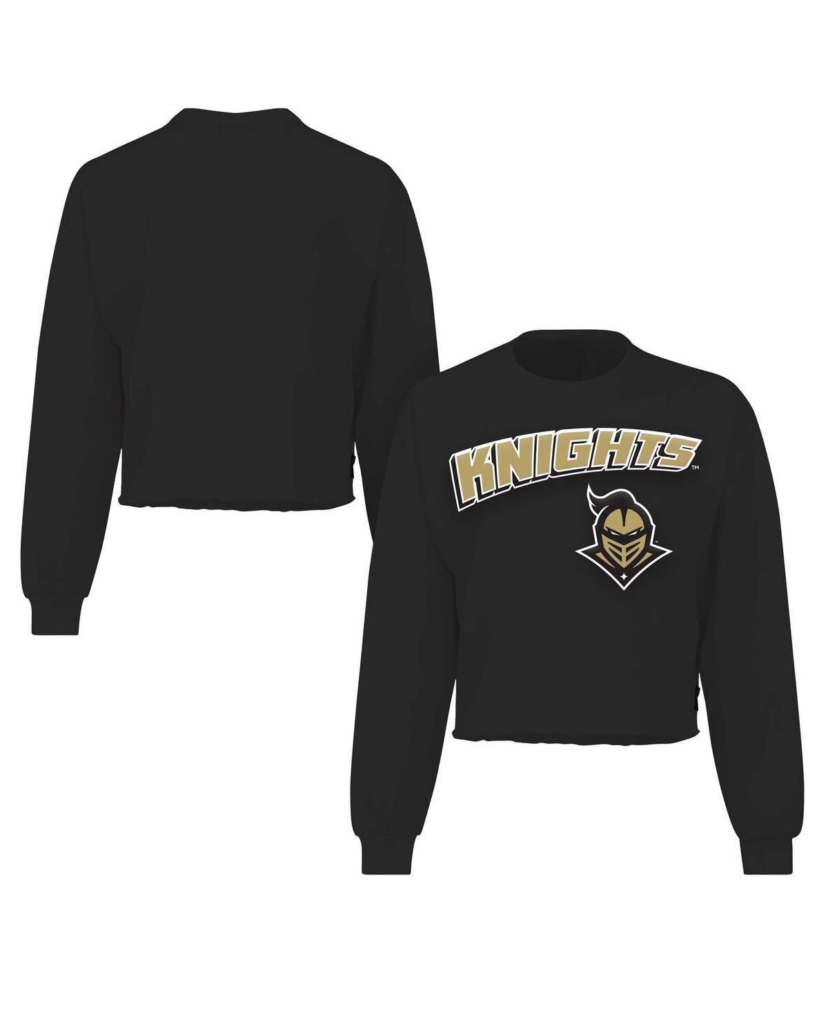 Spirit Jersey Womens Black Ucf Knights Slouchy Cropped Long Sleeve T-Shirt Product Image