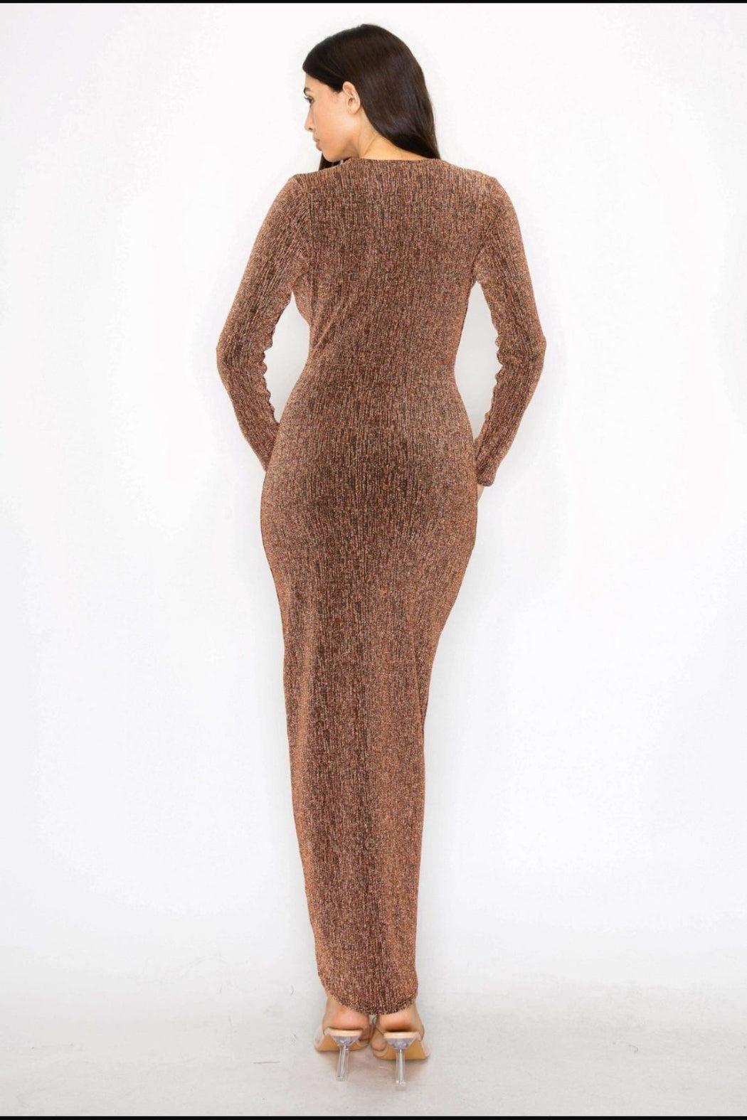 Draped Metallic Dress Product Image