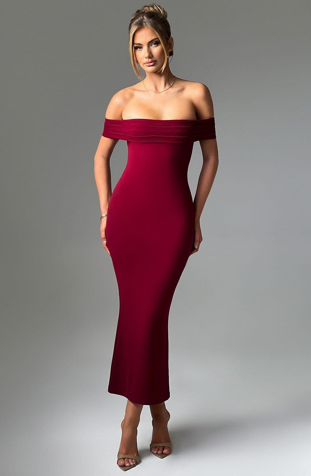 Bex Midi Dress - Burgundy Product Image