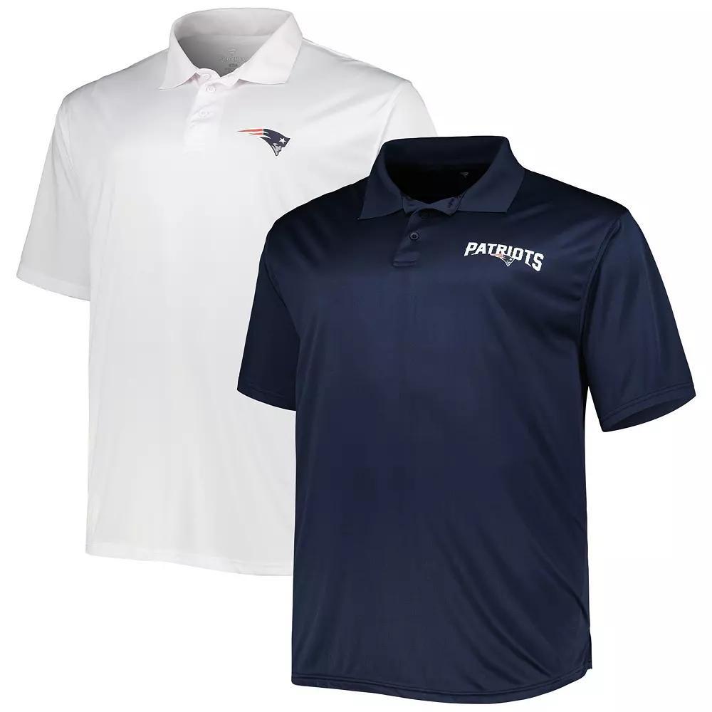 Men's Fanatics Branded Navy/White New England Patriots Solid Two-Pack Polo Set, Size: 3XLT, Blue Product Image