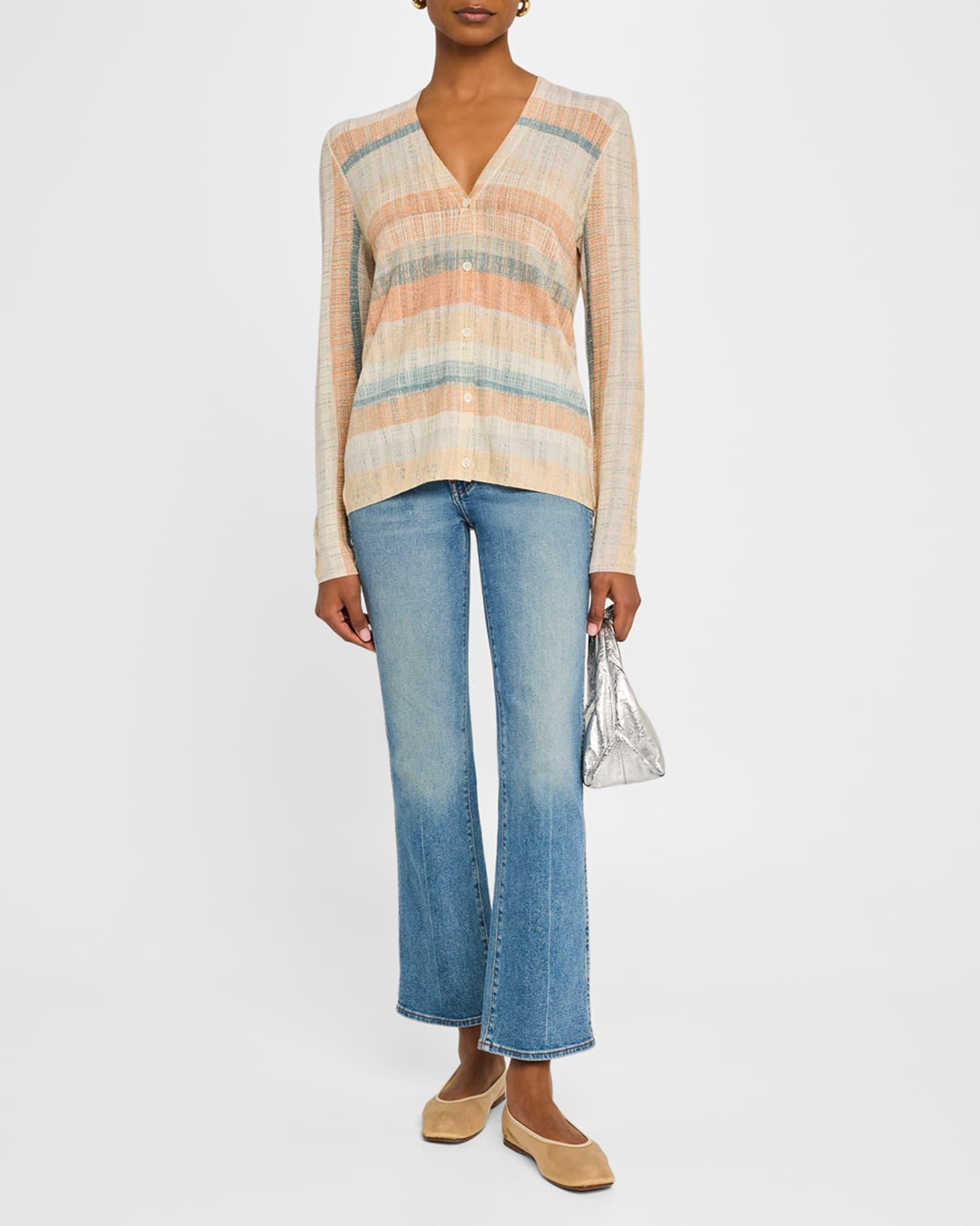 Superfine Cashmere Striped Cardigan Product Image