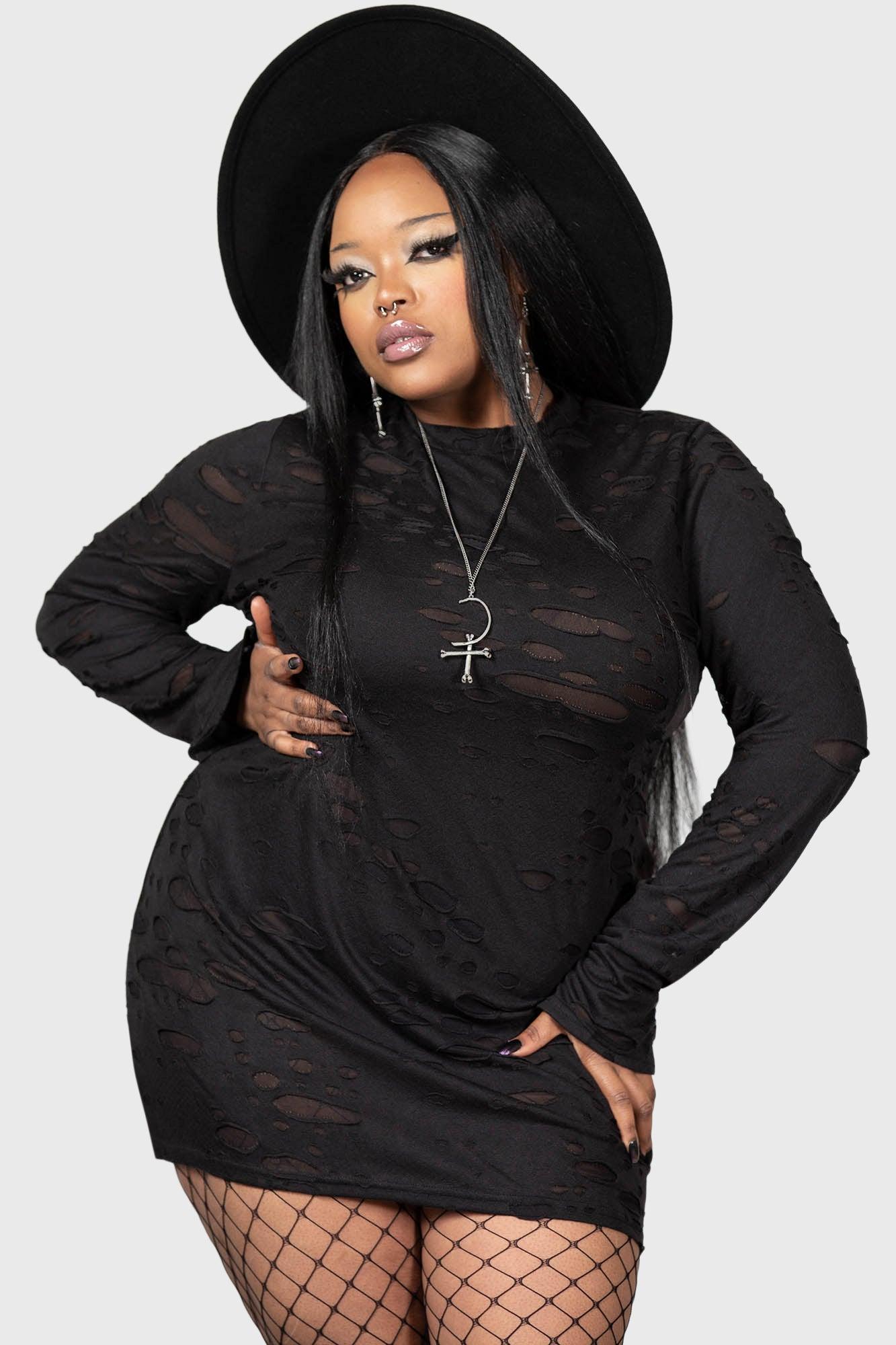 Sinners Glimmer Long Sleeve Dress [PLUS] Female Product Image