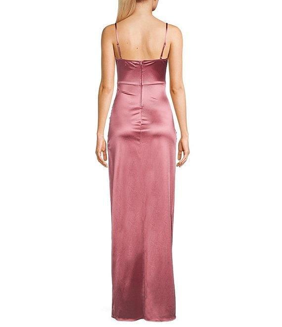 Honey and Rosie Spaghetti Strap Sleeveless Straight Corset-Inspired Bodice Dress Product Image