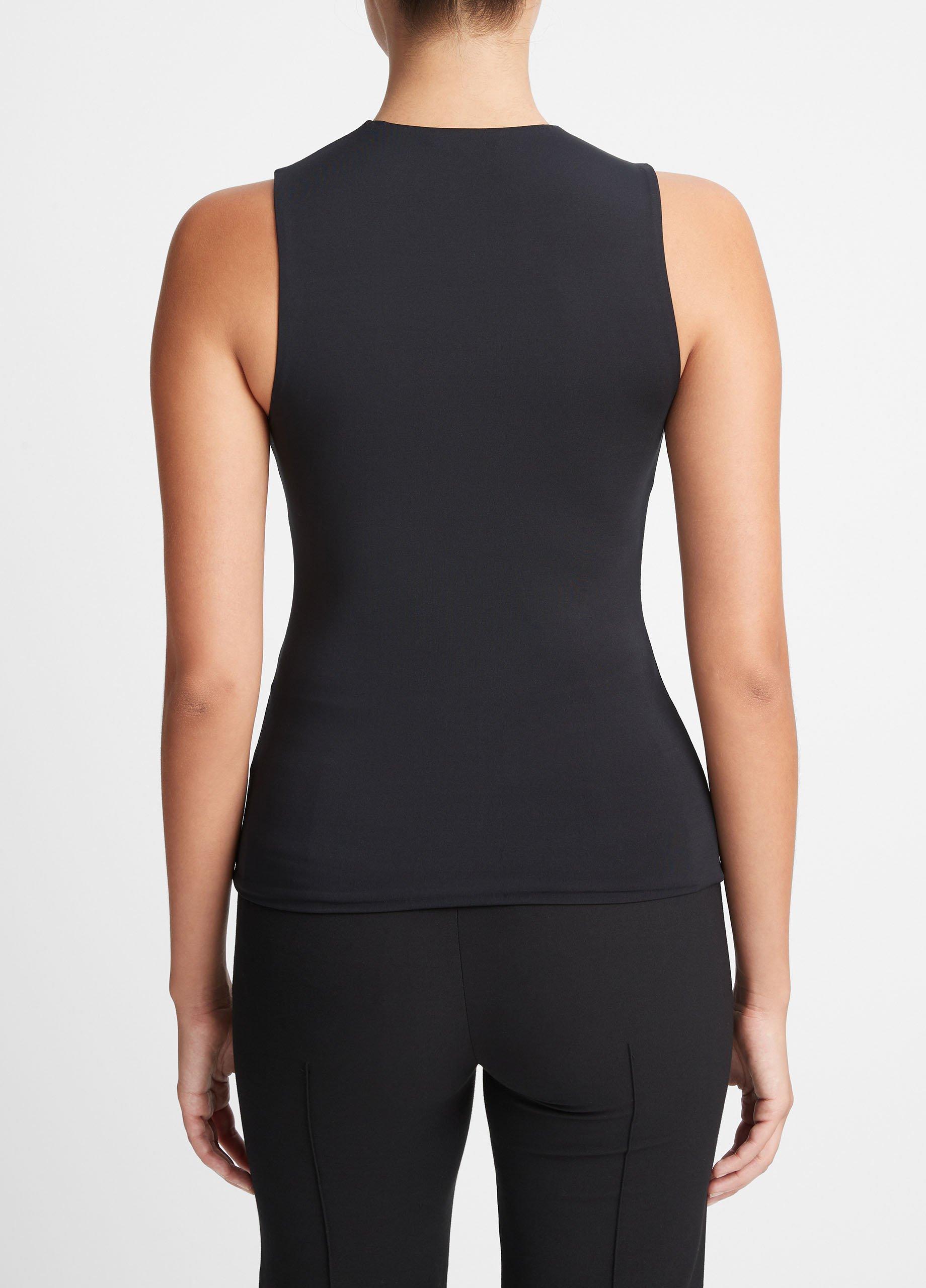 Womens Stretch-jersey Shell, Black, Size L Vince Product Image