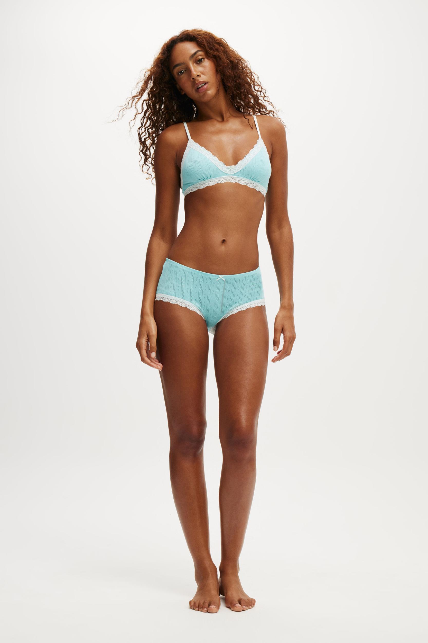 Organic Cotton Lace Triangle Padded Bralette Product Image