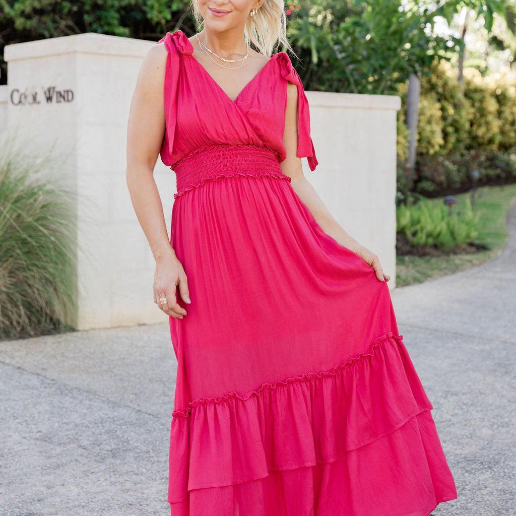 Make It Memorable Watermelon Maxi Dress FINAL SALE Product Image