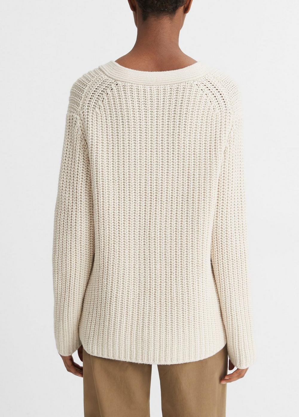 Shaker Stitch V-Neck Sweater Product Image