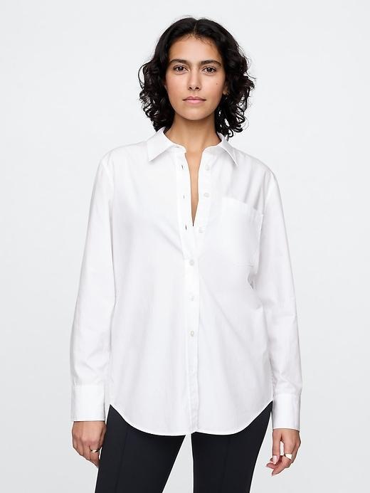 Organic Cotton Poplin Long Shirt Product Image