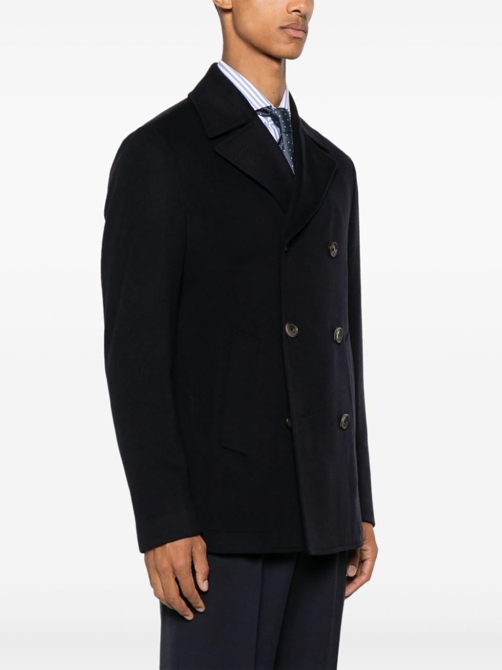 CORNELIANI Wool Peacoat In Blue Product Image