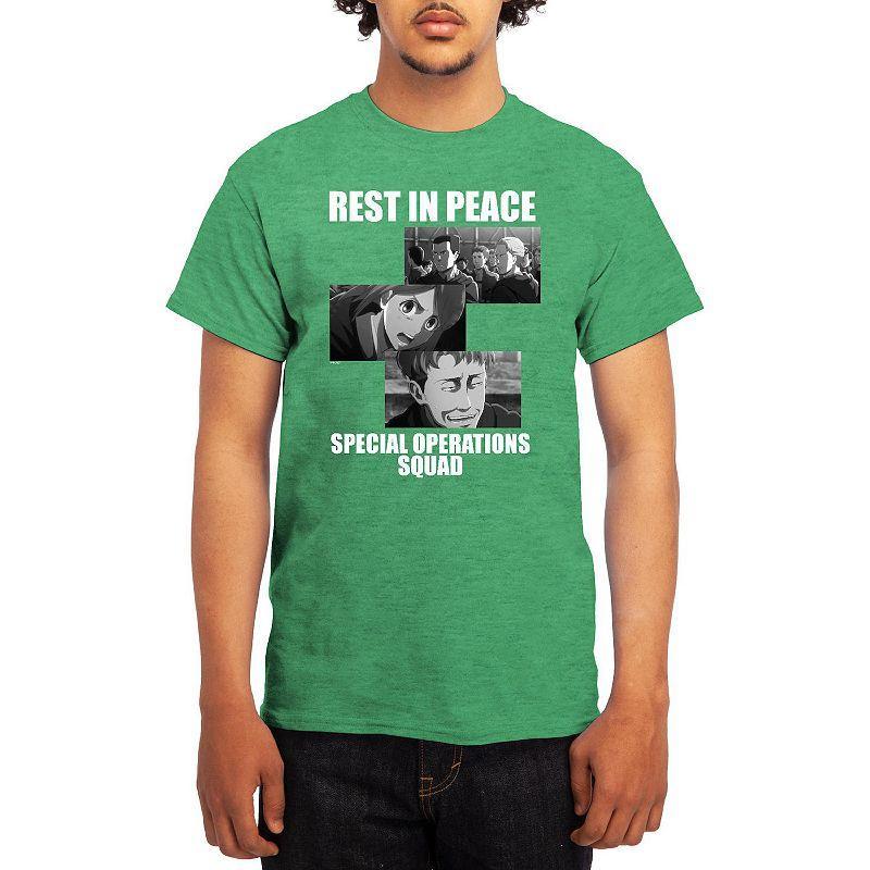 Men's Attack on Titan Rest in Peace Squad Tee, Size: XL, Green Product Image