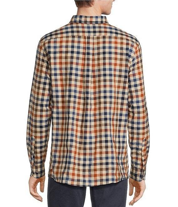 Rowm Big & Tall Long Sleeve Herringbone Small Plaid Woven Shirt Product Image
