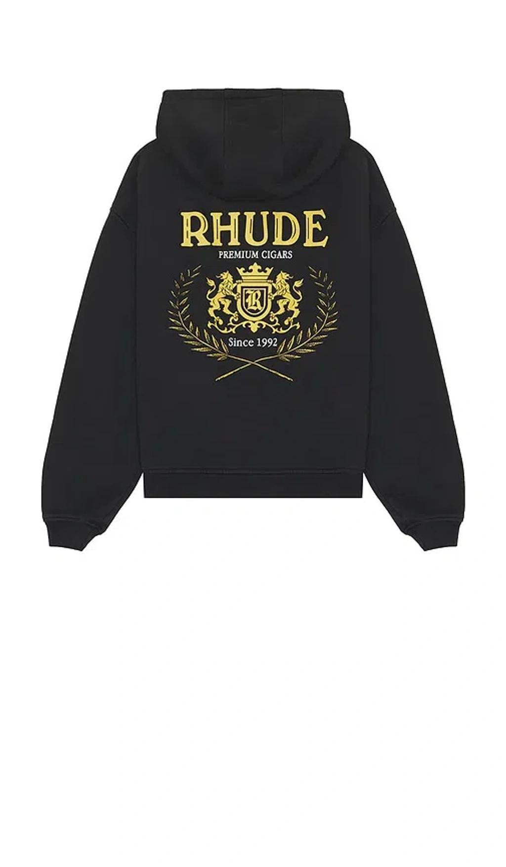 RHUDE Mens Vtg Black Cresta Brand-print Cotton-jersey Hoody Product Image