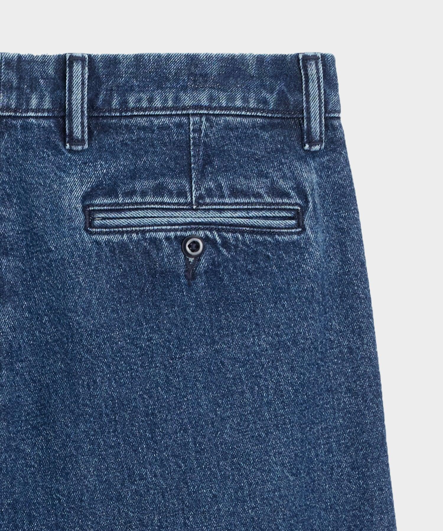 Relaxed Pleated Denim Chino in Indigo Product Image