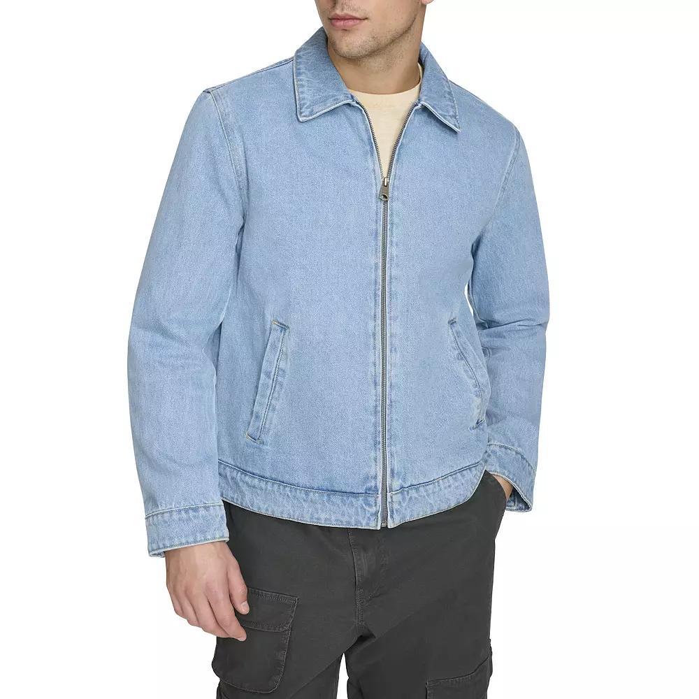 Mens Levis Denim Jacket with Laydown Collar Light Wash Blue Product Image