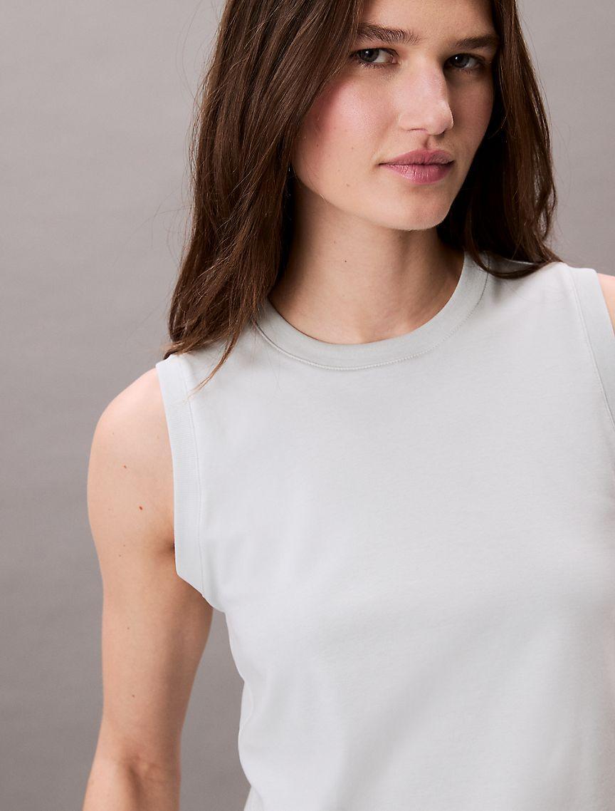 Cotton Stretch Ribbed Tank Top  Product Image