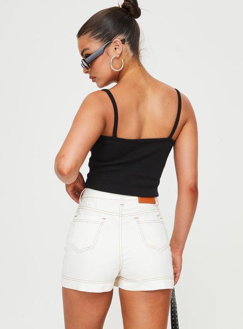 Katlynne Denim Mini Skort White Product Image