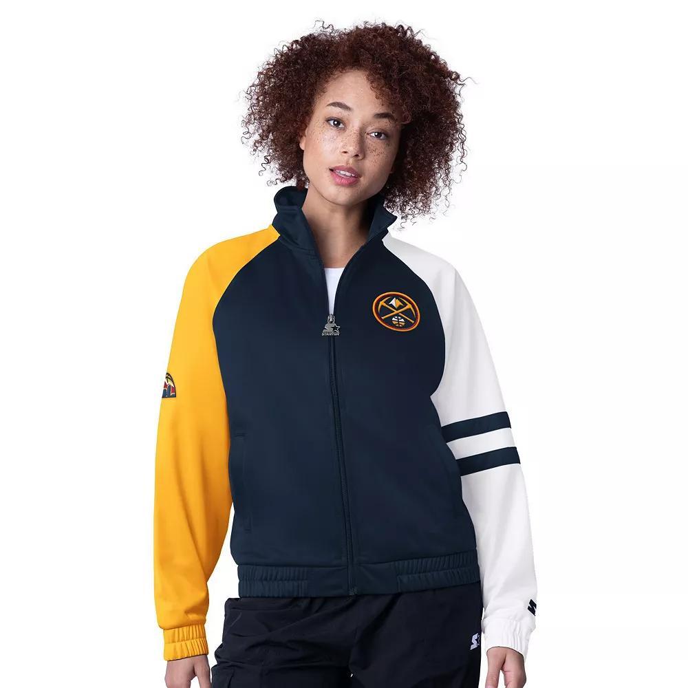 Women's Starter Purple Los Angeles Lakers Line Up Dolman Raglan Full-Zip Track Jacket,  Product Image