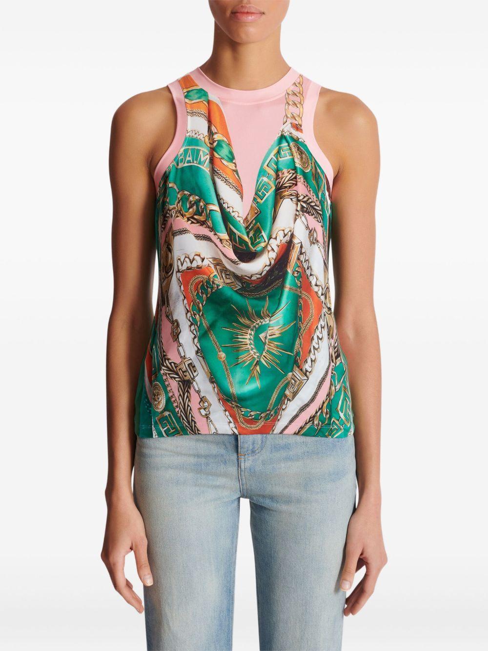 Foulard-print vest Product Image