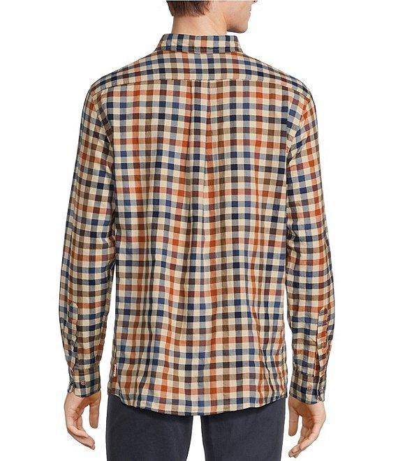 Rowm Big & Tall Long Sleeve Herringbone Small Plaid Woven Shirt Product Image
