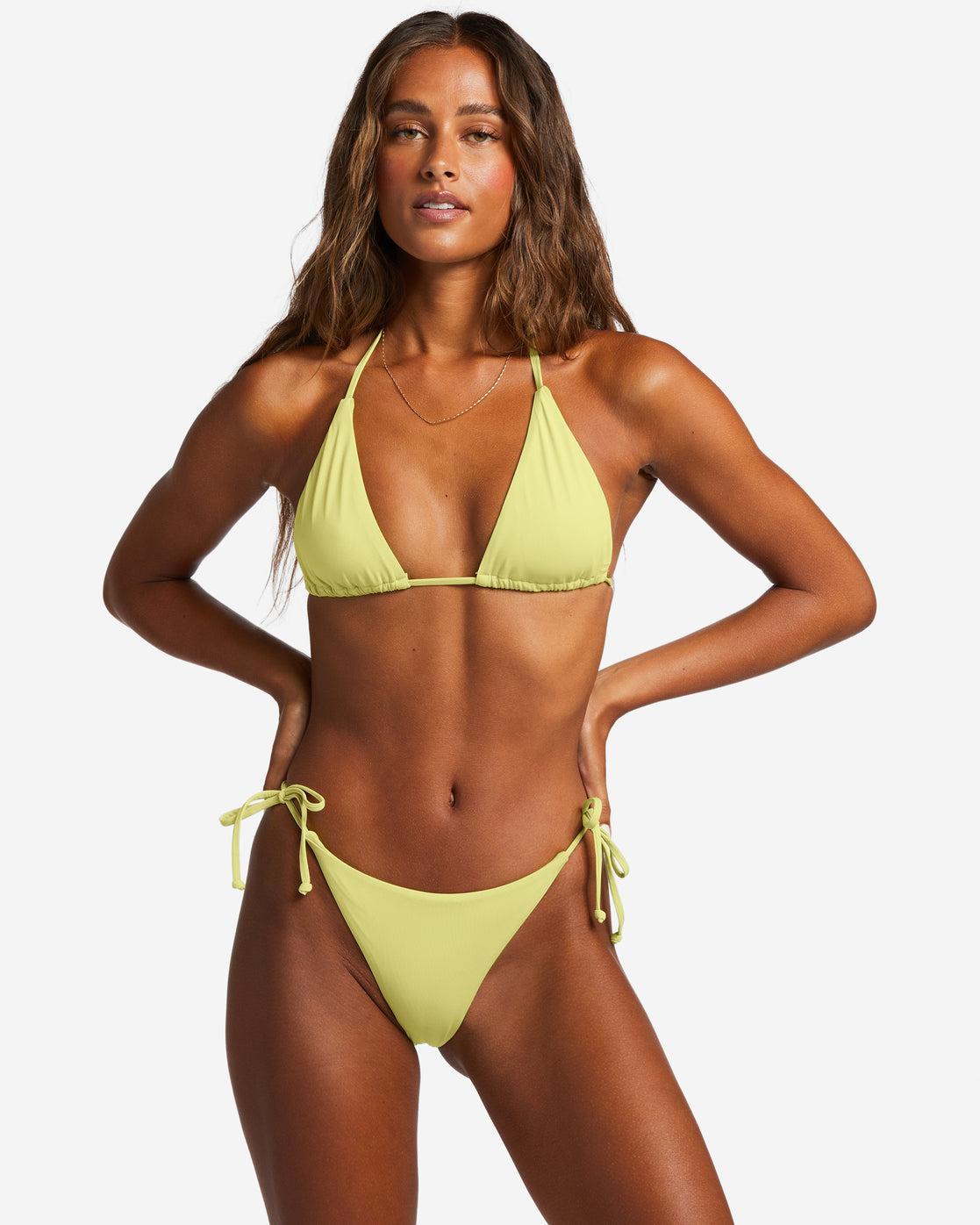 Sol Searcher Tie-Side Tanga Bikini Bottoms - Light Lime Female Product Image