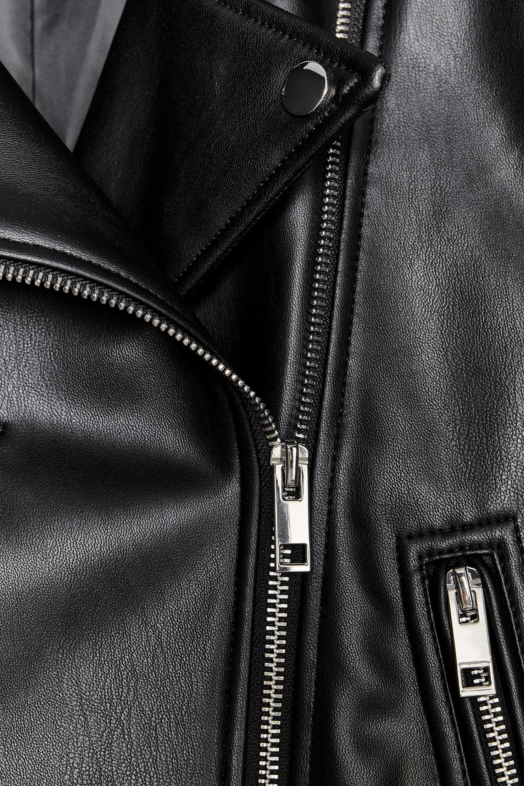 FAUX LEATHER BIKER JACKET Product Image