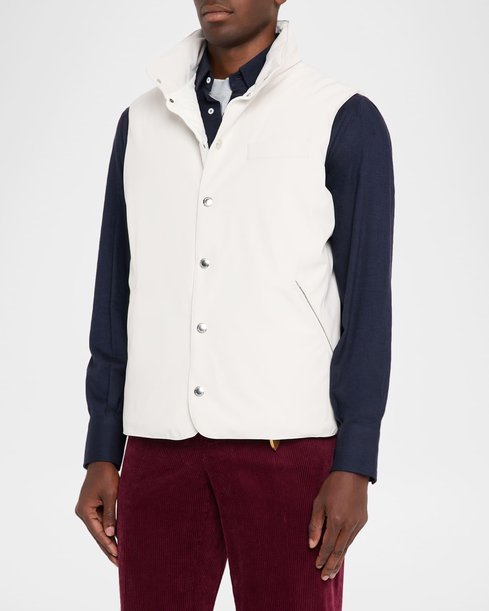 Men's Nylon Snap-Front Down Vest Product Image