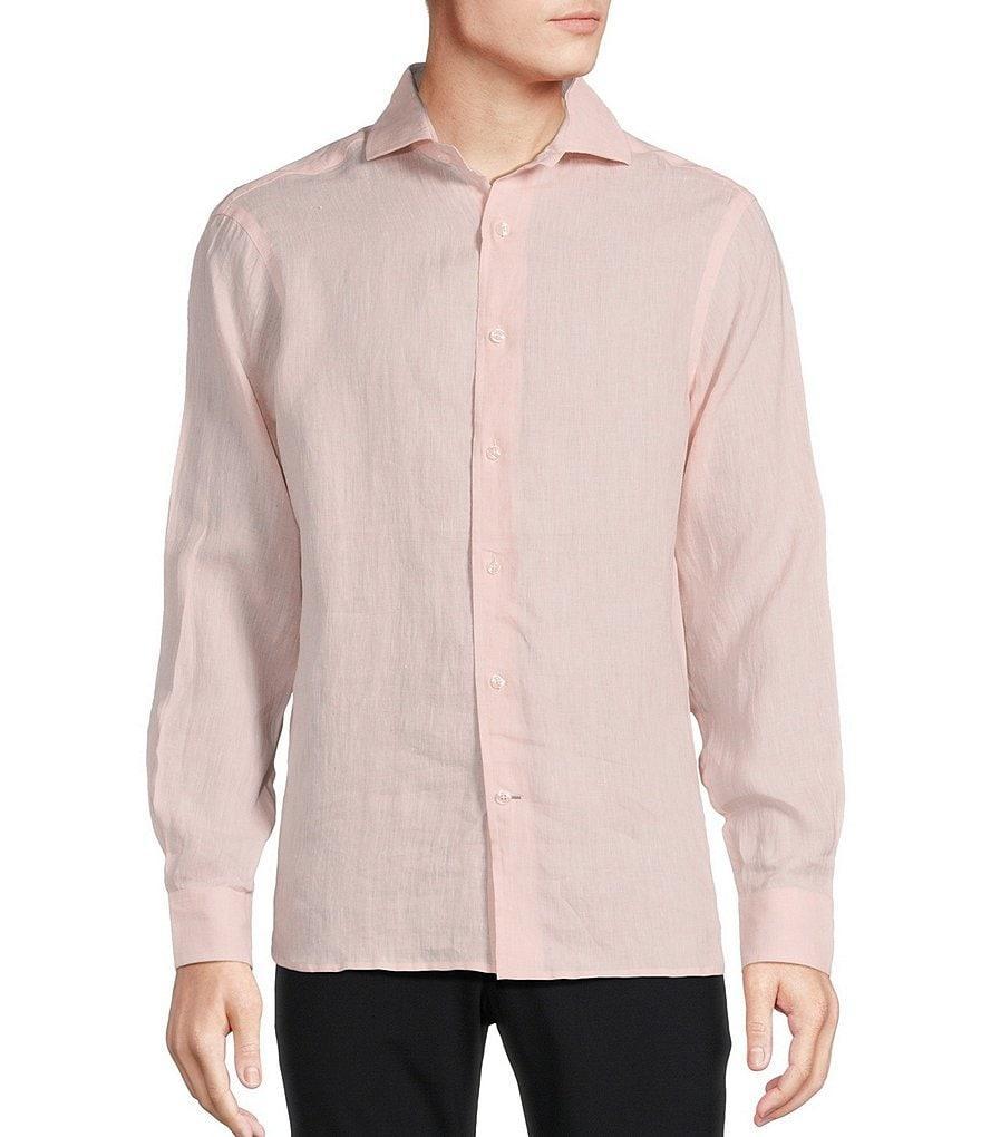 Daniel Cremieux Signature Label Albini Solid Linen Long Sleeve Woven Shirt Product Image
