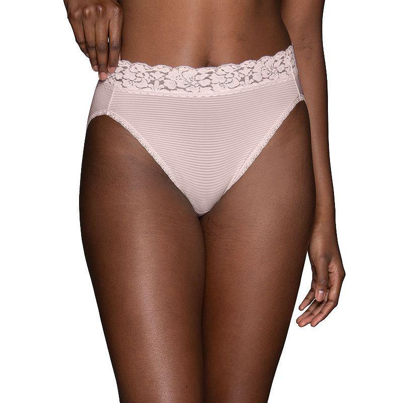 Women's Vanity Fair Lingerie® Flattering Lace Hi-Cut Panty 13280, Size: 6, Sheer Quartz Product Image