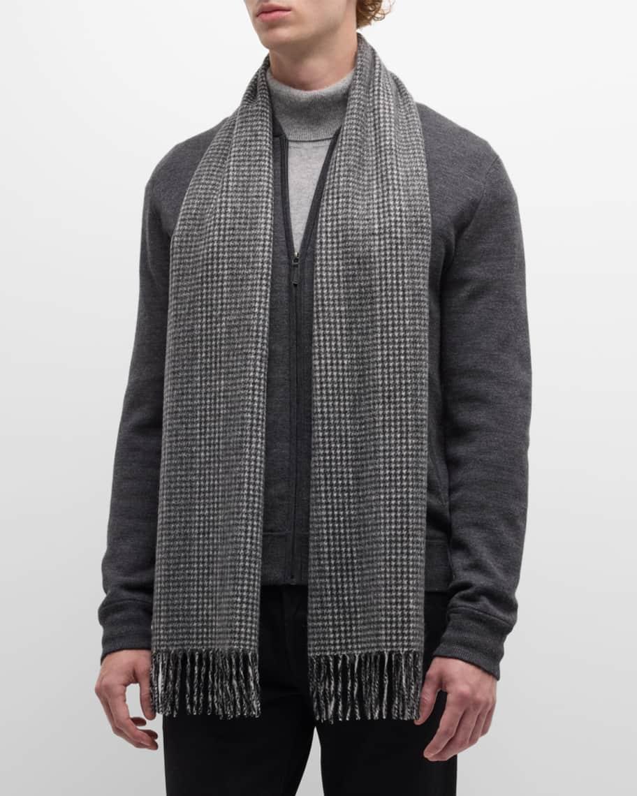 Men's Cashmere Houndstooth Scarf Product Image