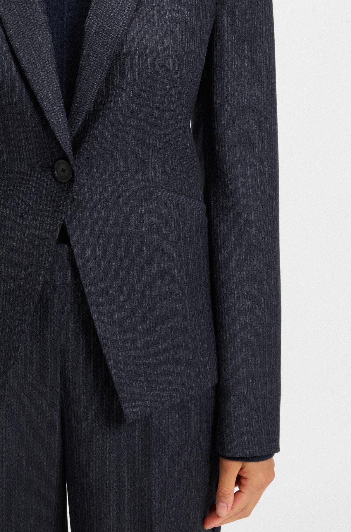 Slim-fit blazer in striped virgin wool Product Image