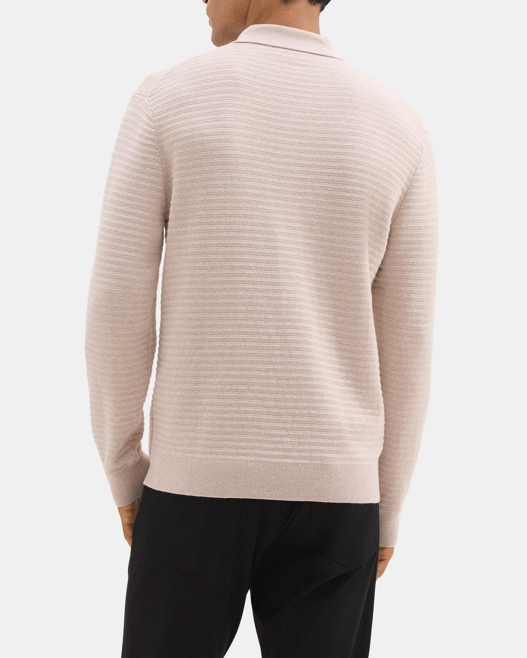 Long-Sleeve Polo Sweater in Cotton-Cashmere Product Image