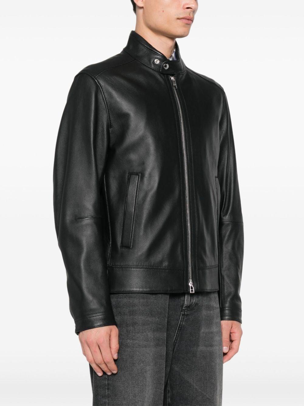 HUGO BOSS Leather Jacket In Black Product Image