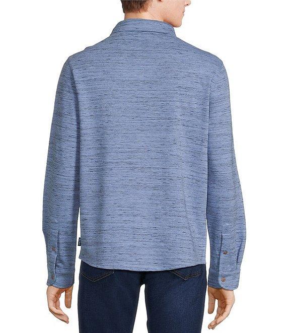 Rowm Long Sleeve Spacedye Solid Button Front Knit Shirt Product Image