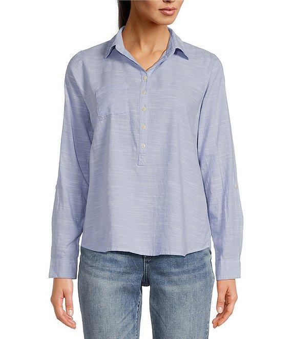 Aventura Devon Organic Cotton Collared Long Sleeve Top Product Image
