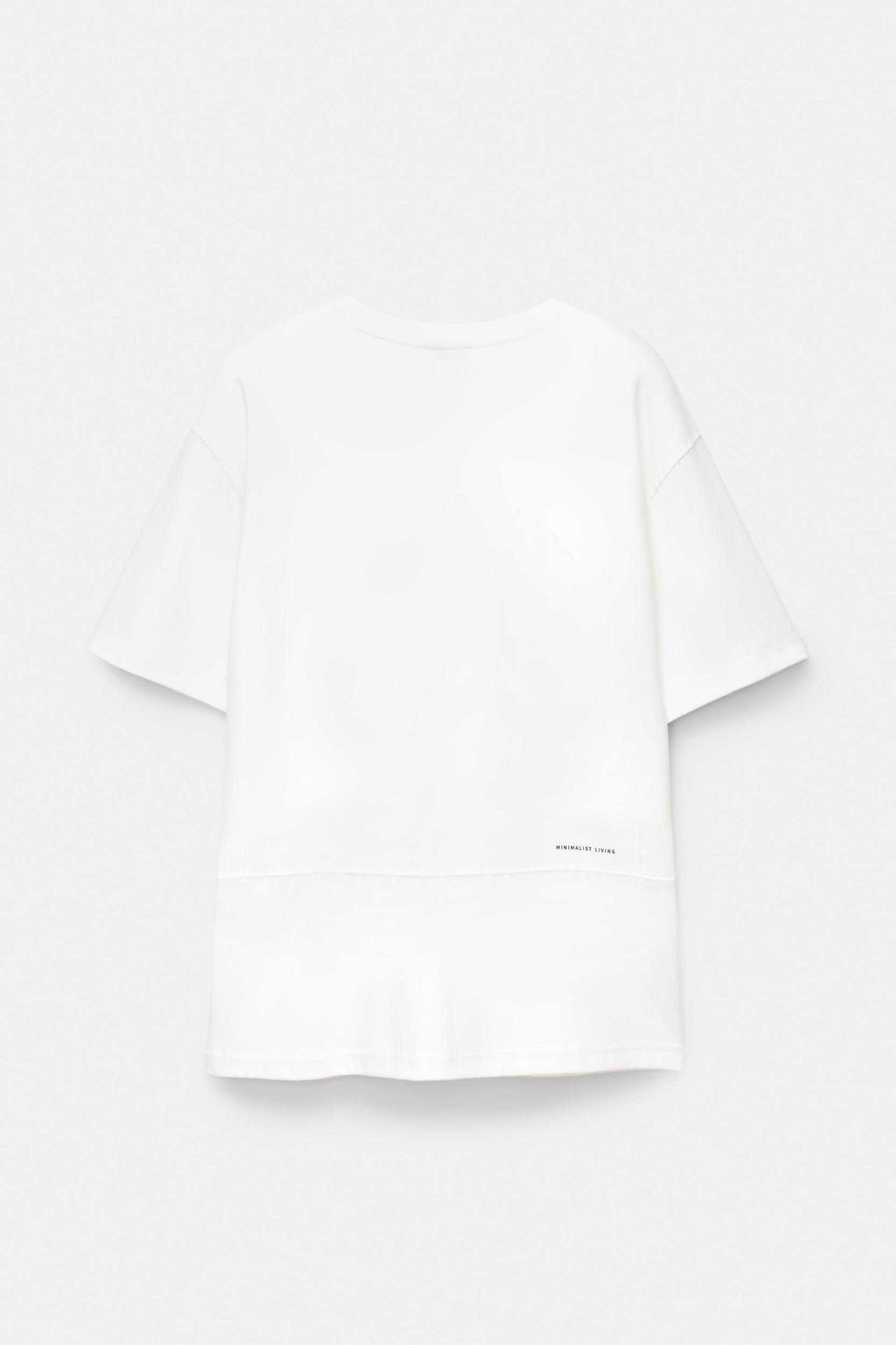 Short sleeve sweatshirt with slogan Product Image