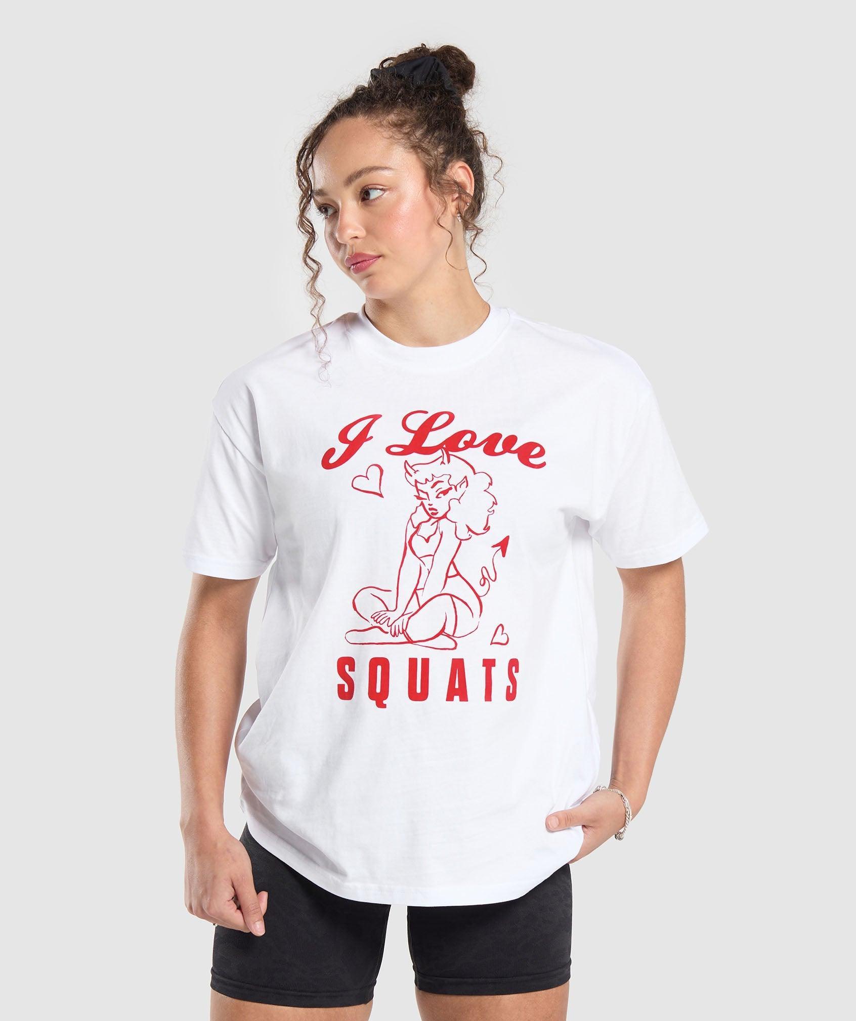 I Love Squats Graphic Oversized Tee Product Image