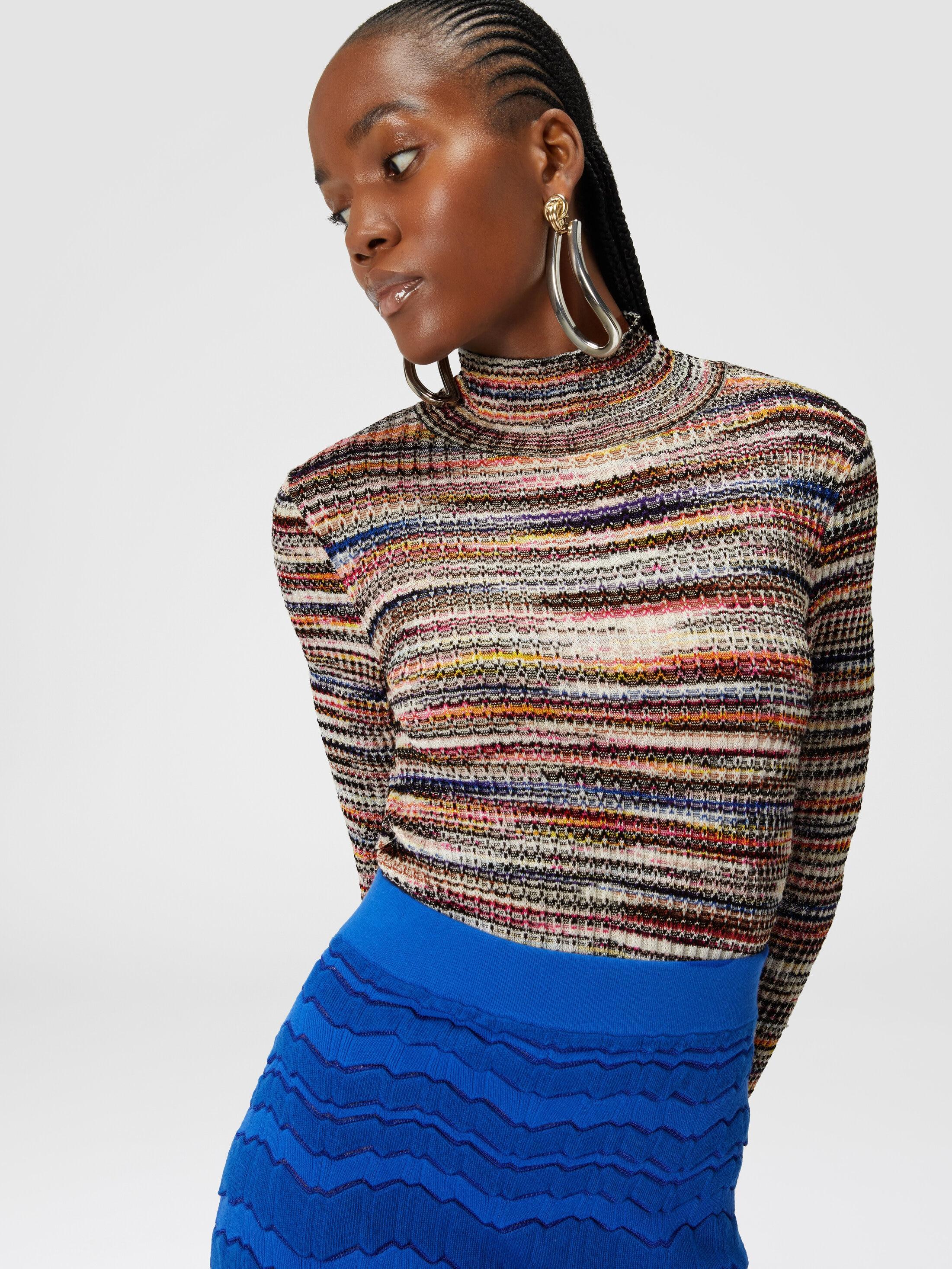 Viscose and ribbed wool turtleneck Product Image