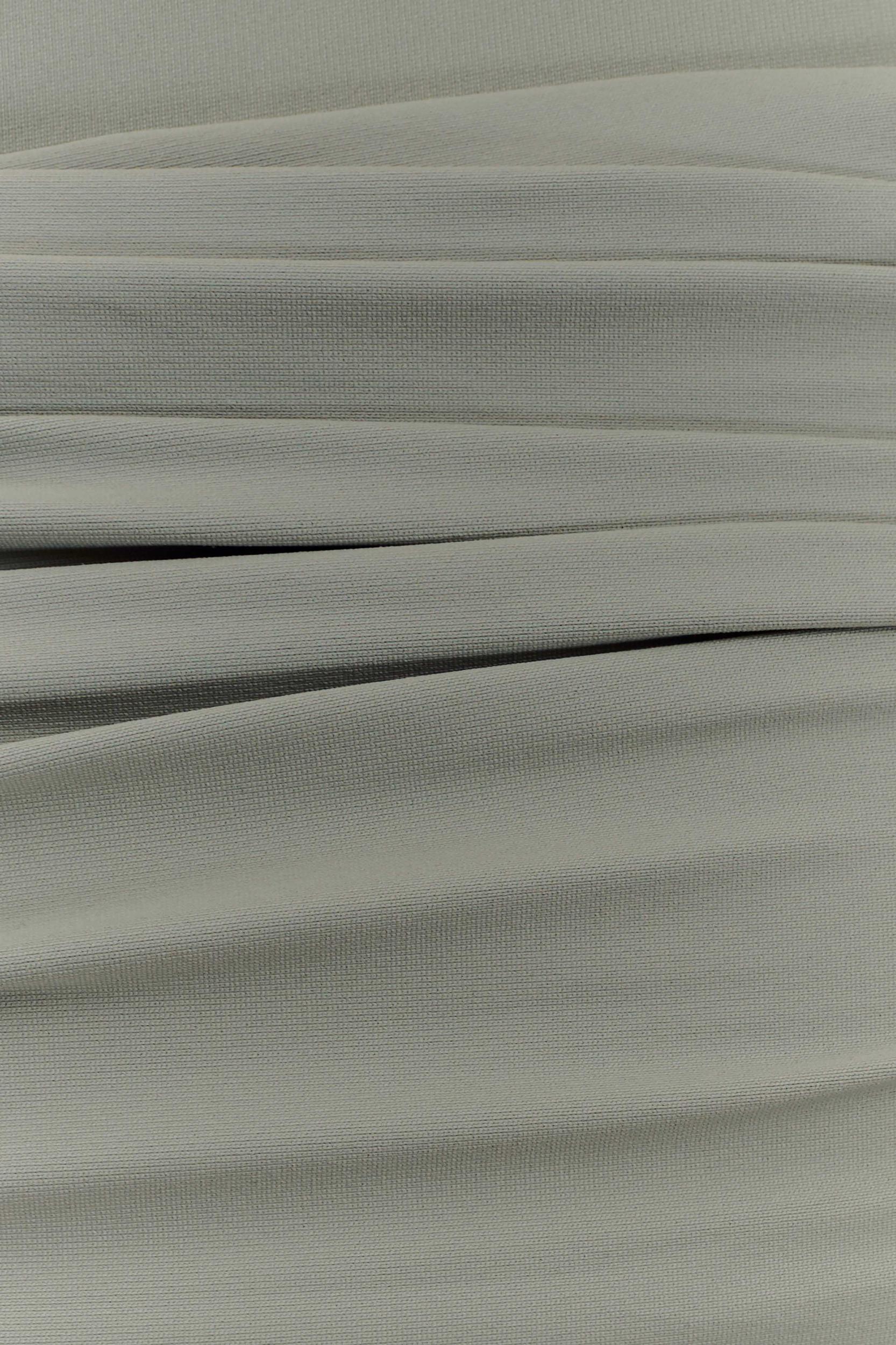 Sera One Shoulder Recycled Nylon Top With Drape - Basil Product Image