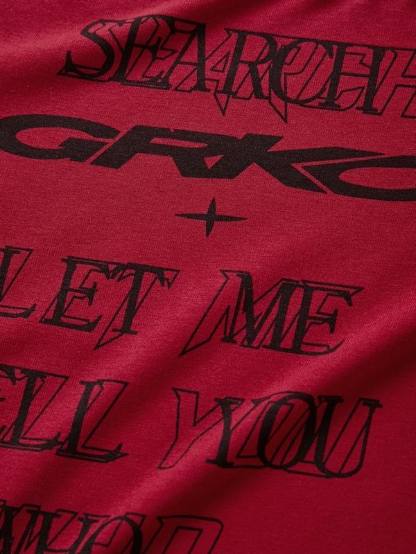 Y2K One Shoulder Letter Print Tie Up Long Sleeve Tee Product Image