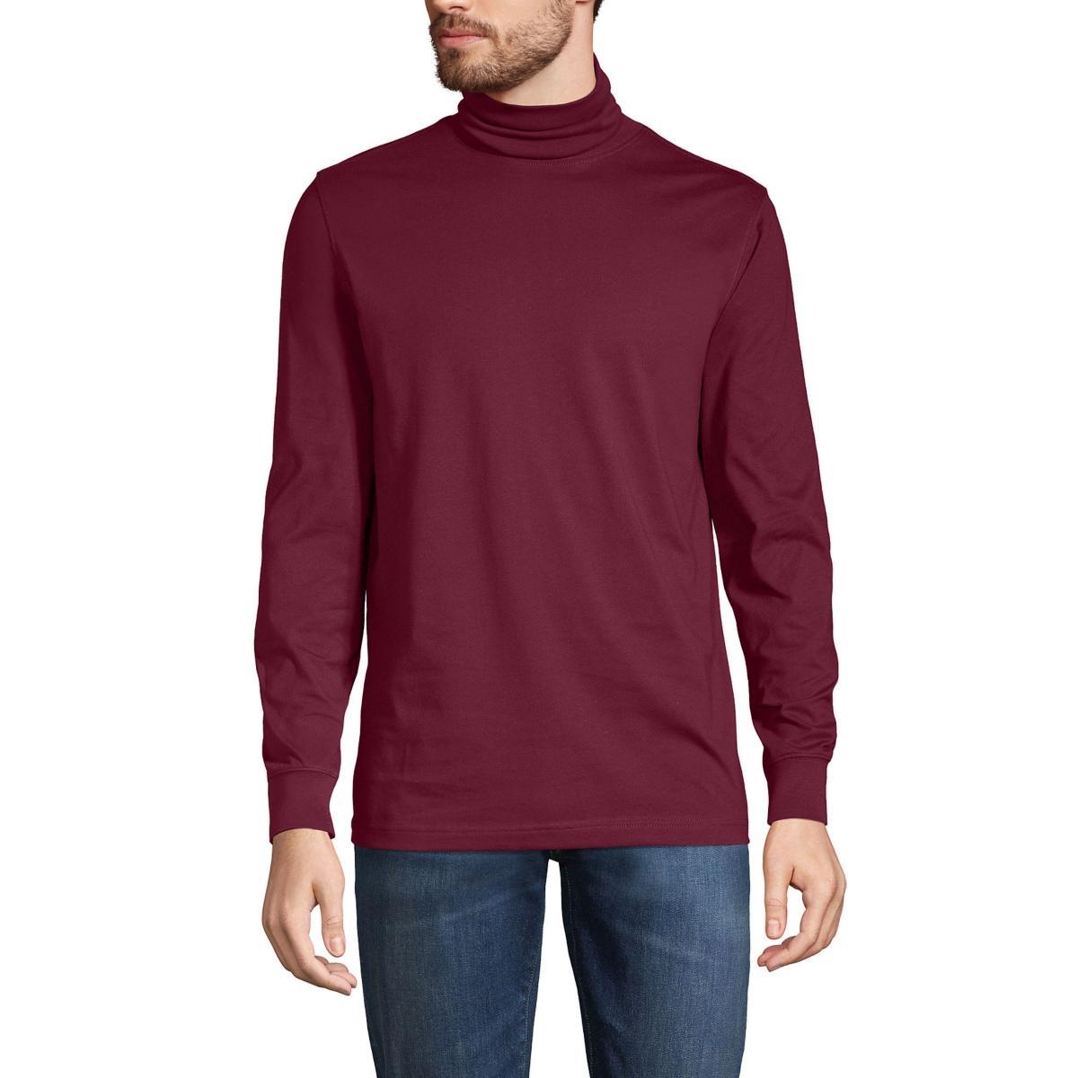 Men's Lands' End Super-T Turtleneck, Size: Large, Dark Grey Heather Product Image