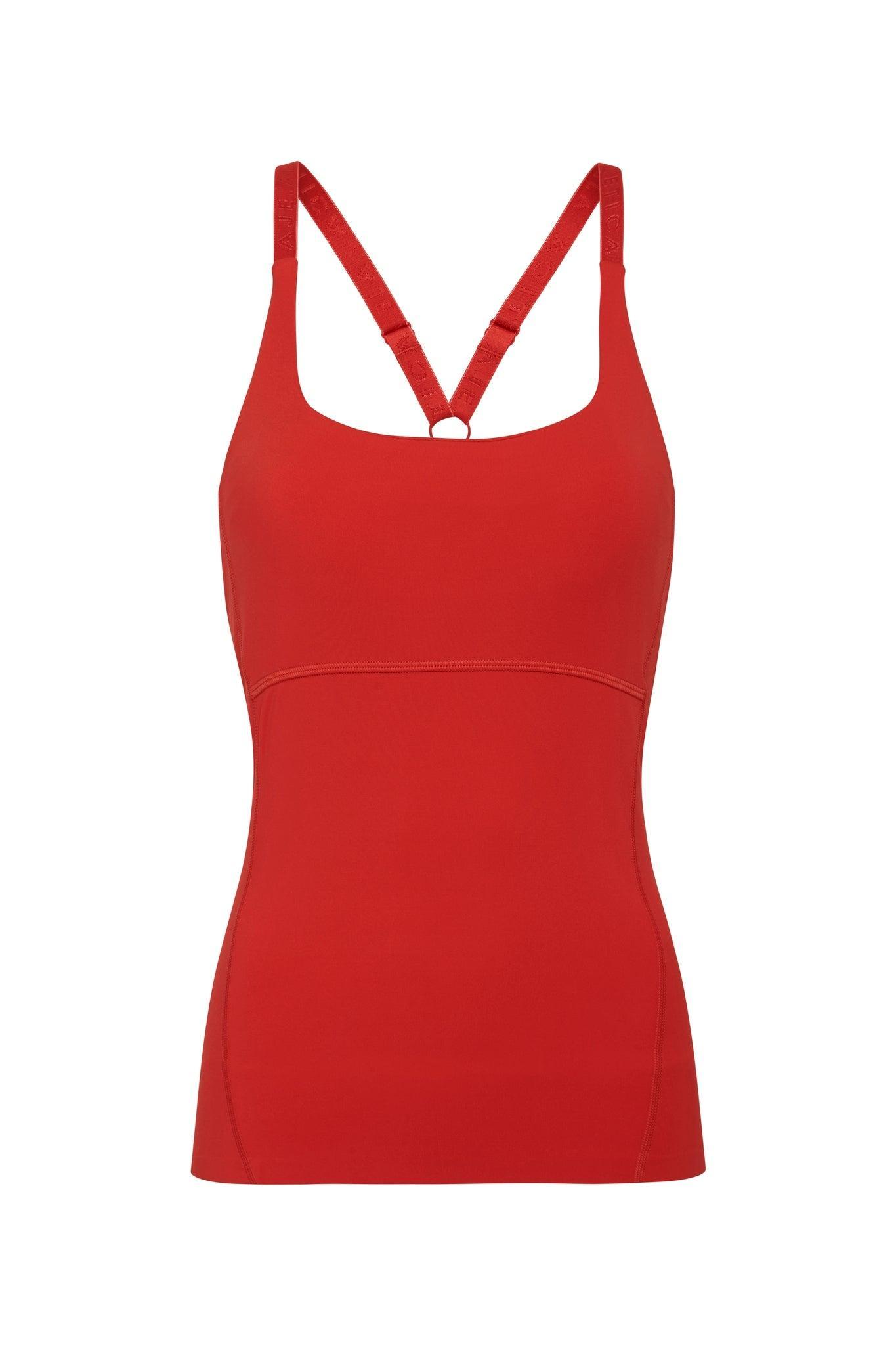 Cropped Adjustable Strap Racerback Tank 117 Product Image