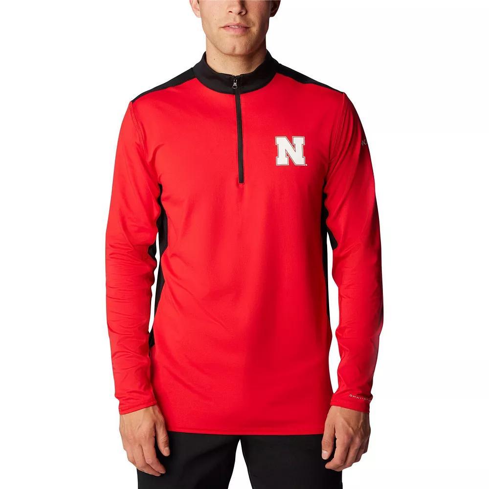 Men's Columbia Scarlet Nebraska Huskers Tech Trail™ Omni-Shade Quarter-Zip Top,  Product Image