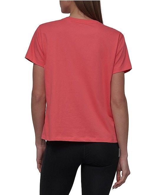 DKNY by Donna Karan Crew Neck Short Sleeve Knot Front Tee Shirt Product Image
