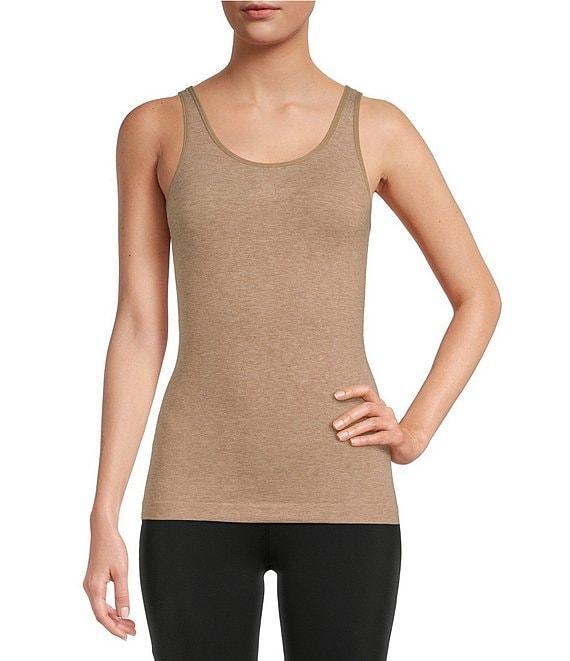 Modern Movement Seamless Scoop Neck Sleeveless Cotton Blend Tank Product Image