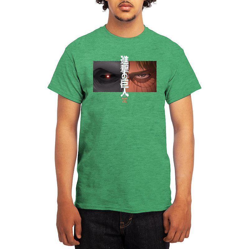 Men's Attack on Titan Split Eye Graphic Tee, Size: Large, Turquoise Product Image