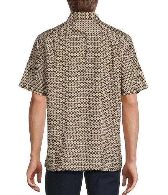 Roundtree & Yorke Short Sleeve Small Geometric Print Sport Shirt Product Image